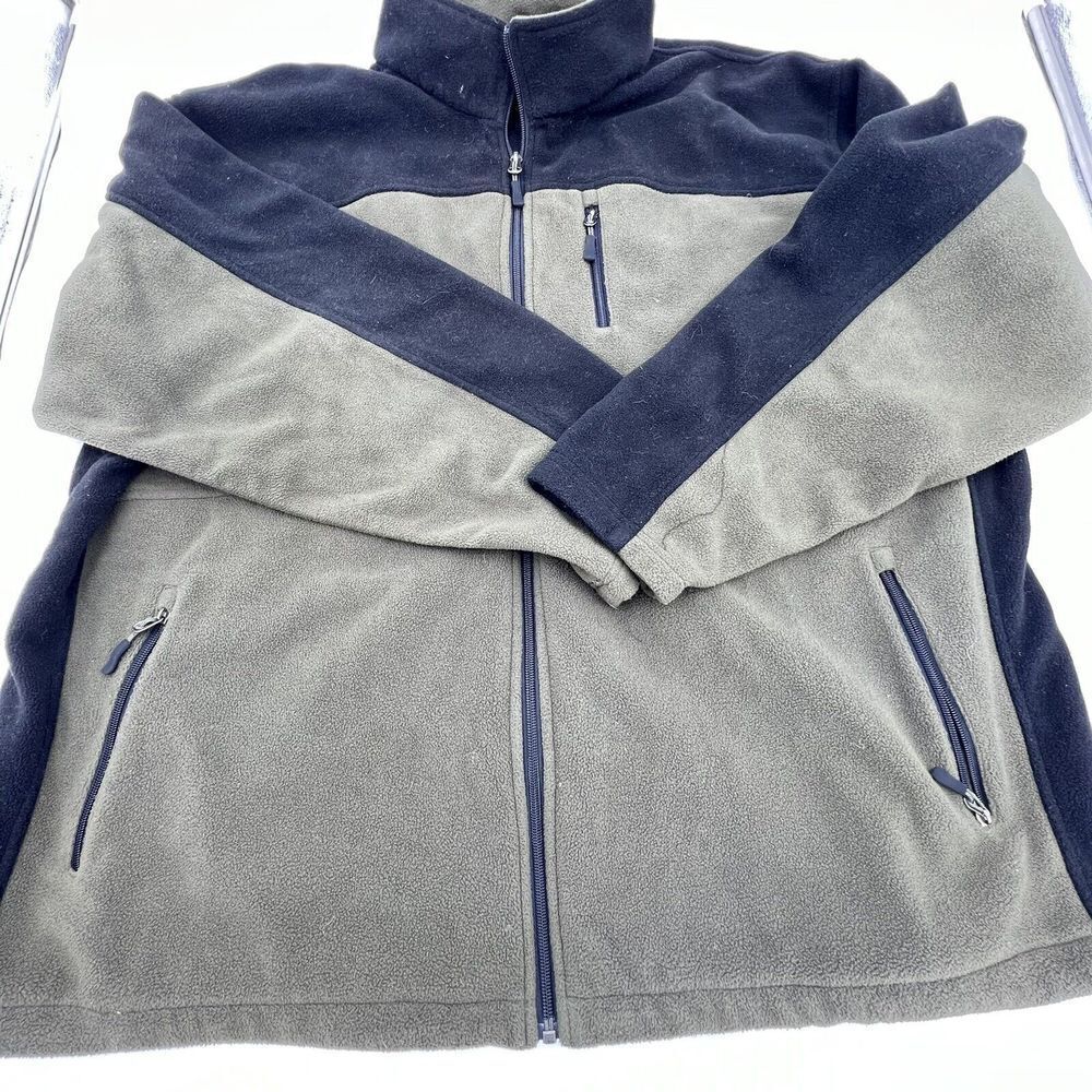 Redhead Mens Fleece Jacket Long Sleeve Pockets Full Zip Fleece Jacket 3XL Green
